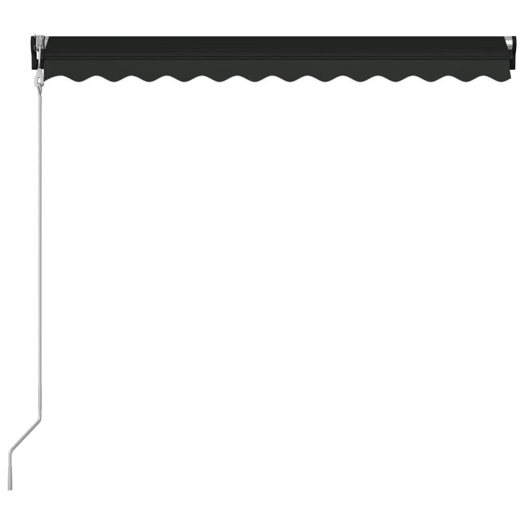 vidaXL Uttrekkbar markise med vindsensor og LED 350x250 cm antrasitt