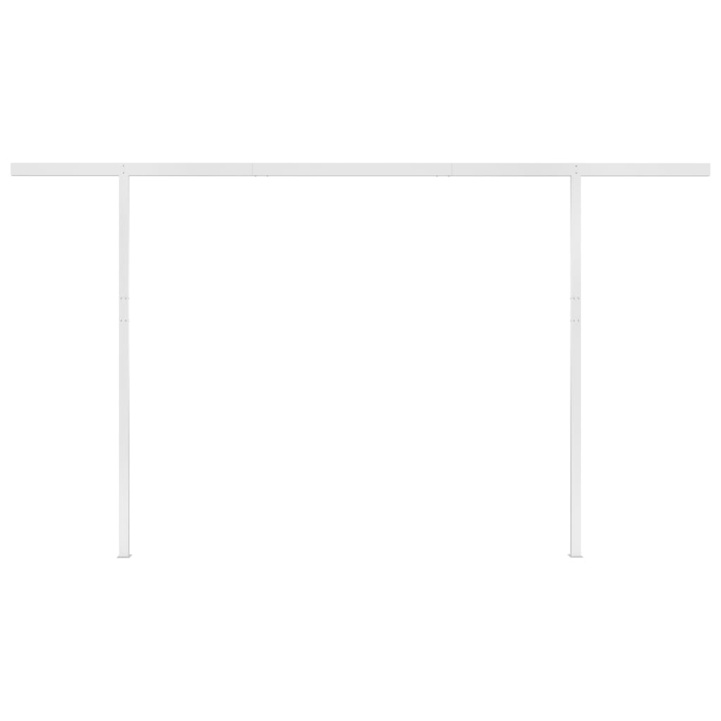 vidaXL Manuell uttrekkbar markise med stolper 4,5x3,5 m kremhvit