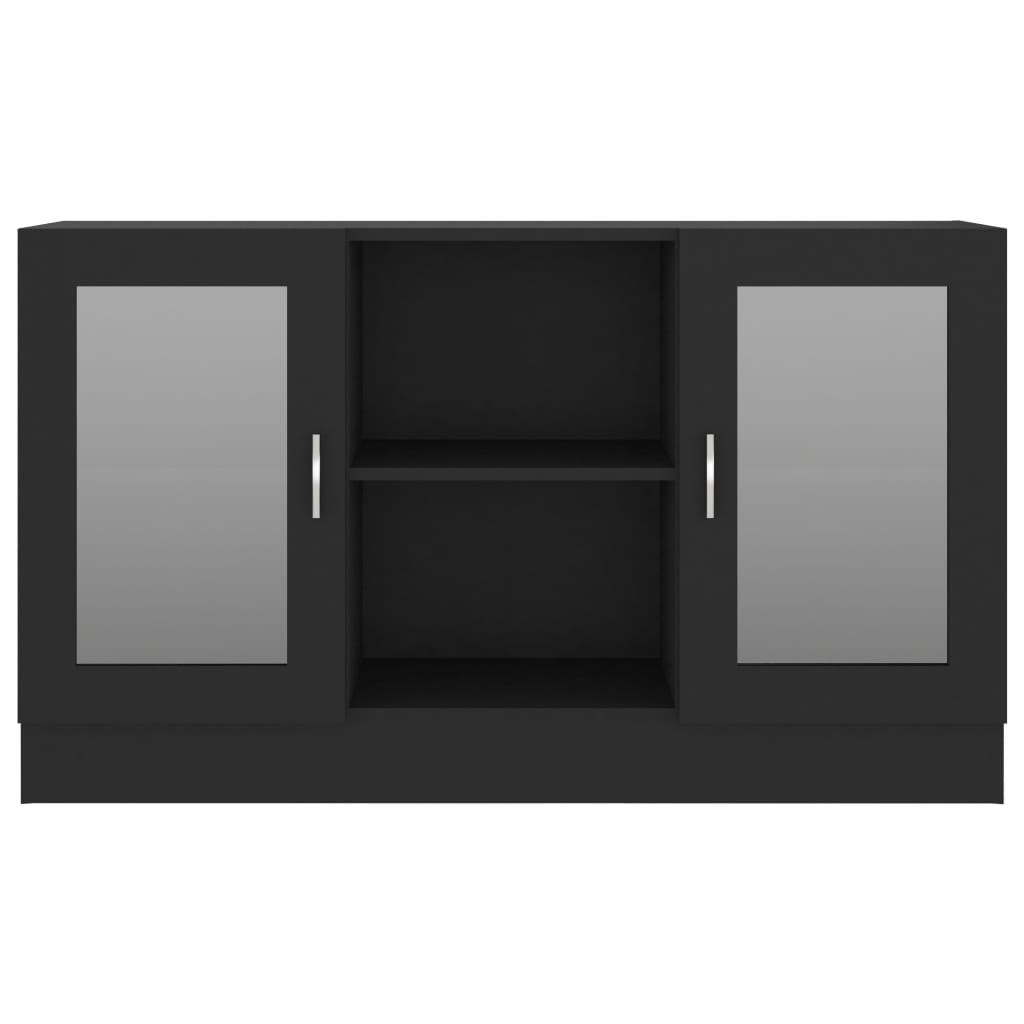 vidaXL Vitrineskap svart 120x30,5x70 cm sponplate