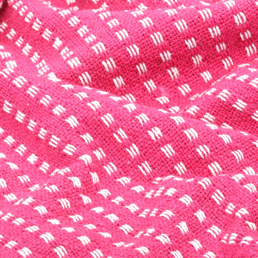 vidaXL Pledd bomull rutetmønster 160x210 cm rosa
