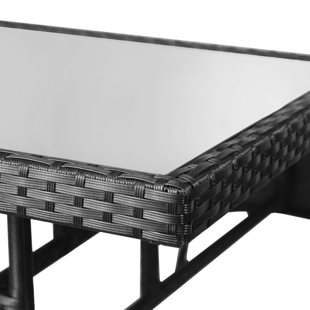 vidaXL Hagebord svart 80x80x74 cm polyrotting