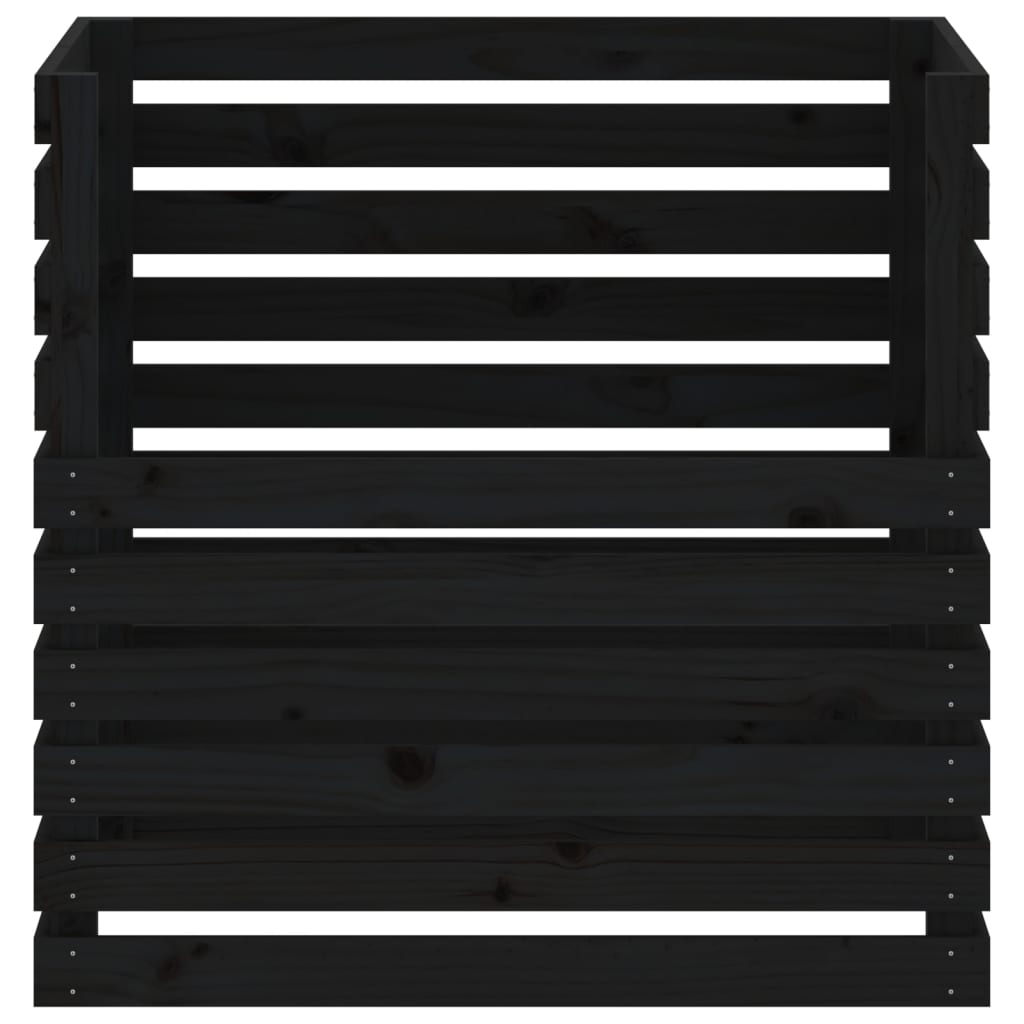 vidaXL Kompostkasse svart 80x80x78 cm heltre furu