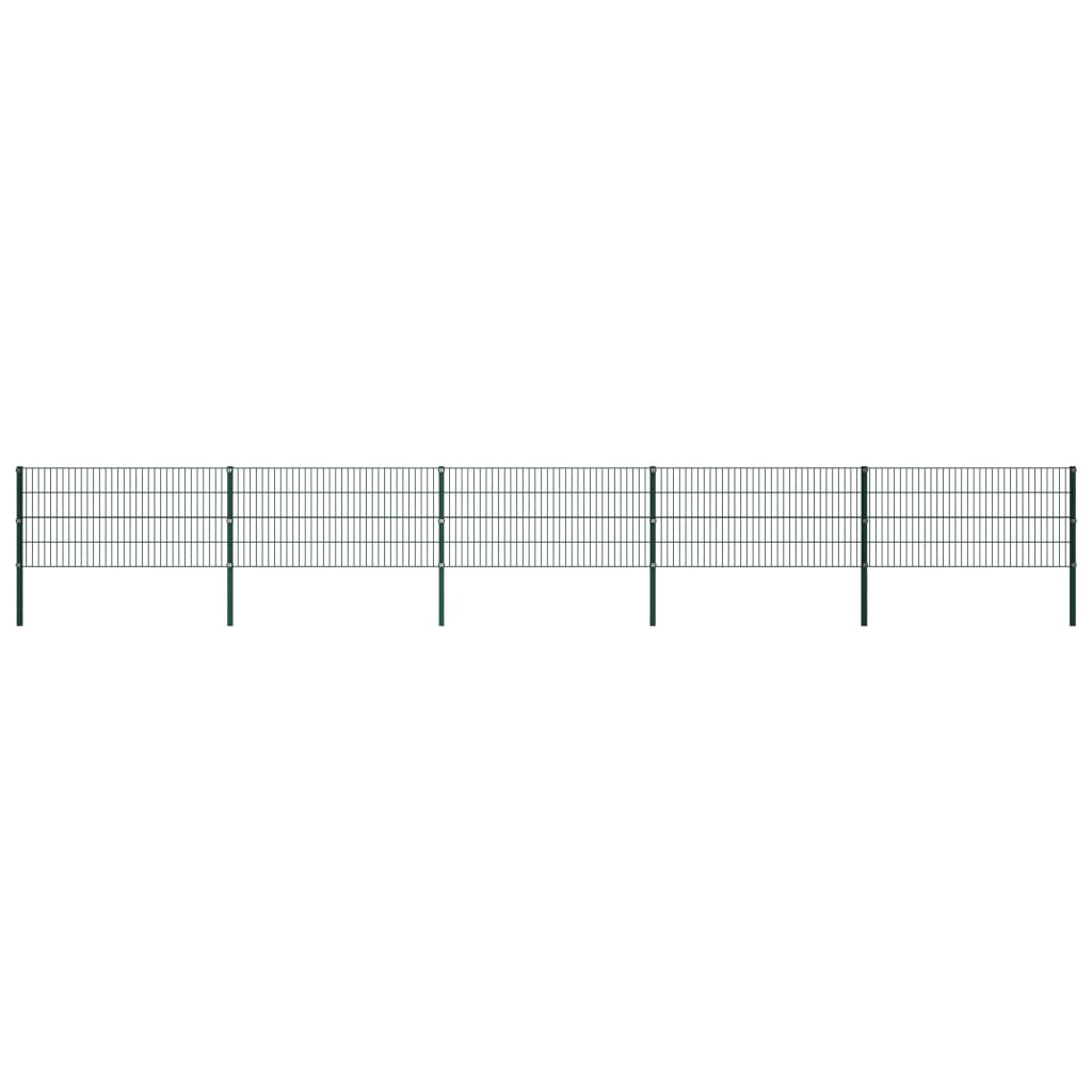 vidaXL Gjerdepanel med stolper jern 8,5x0,8 m grønn (5x144933)