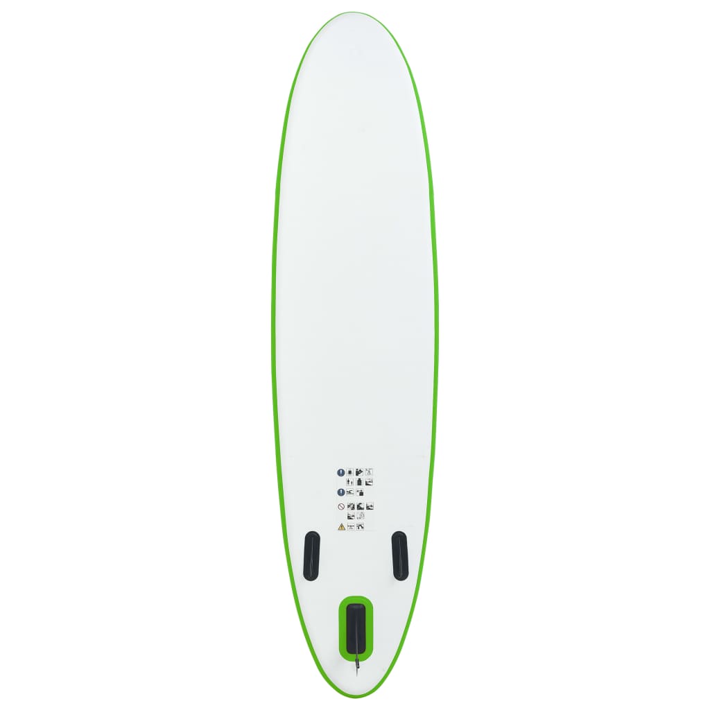 vidaXL Oppblåsbart padlebrettsett grønn og hvit