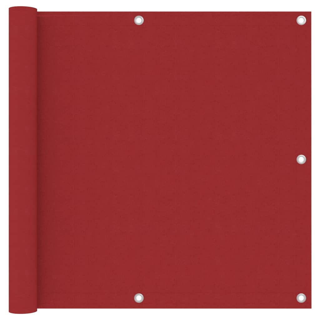 vidaXL Balkongskjerm rød 90x500 cm oxfordstoff