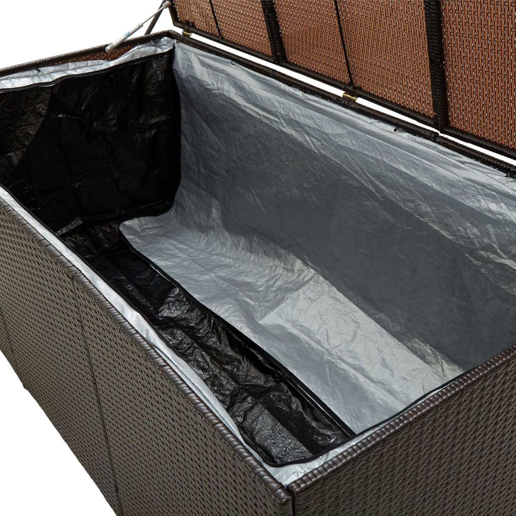 vidaXL Utendørs oppbevaringsboks polyrotting 180x90x70 cm brun