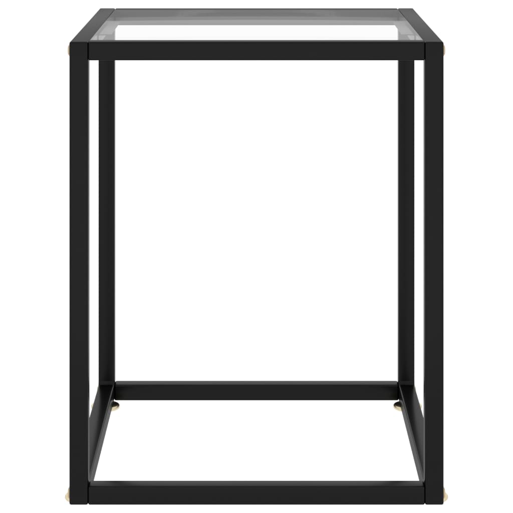 vidaXL Salongbord svart med herdet glass 40x40x50 cm
