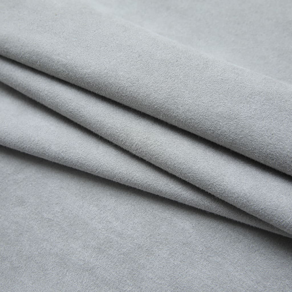 vidaXL Lystette gardiner med kroker 2 stk grå 140x175 cm