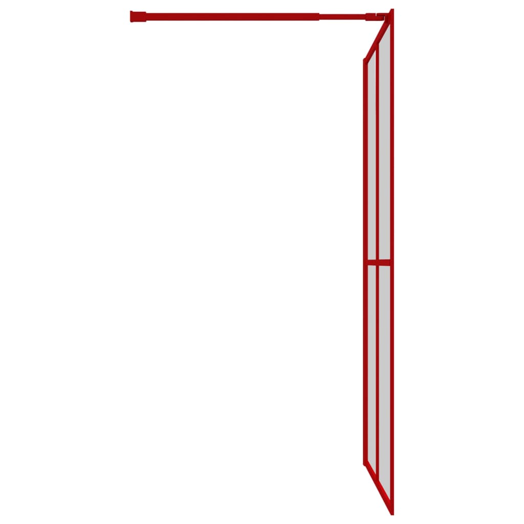 vidaXL Dusjvegg med klart ESG-glass rød 140x195 cm