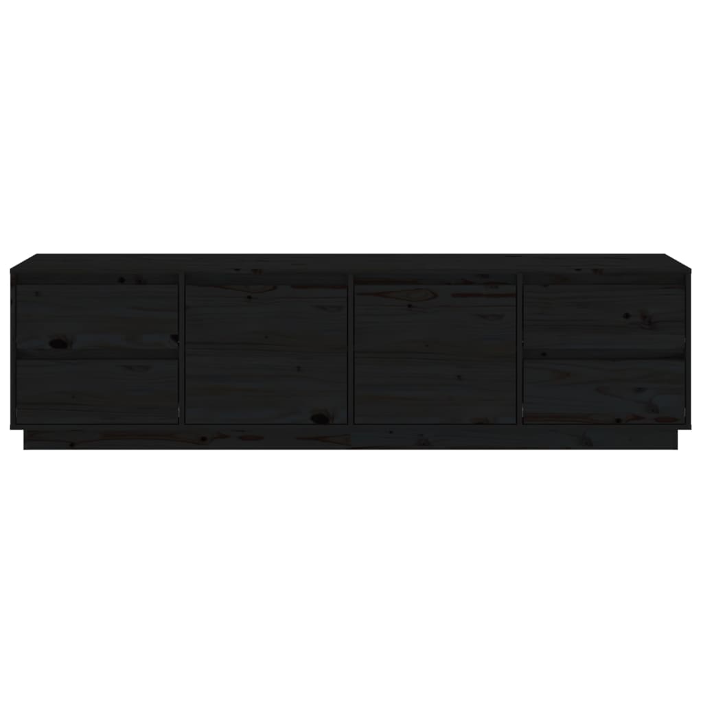vidaXL TV-benk svart 176x37x47,5cm heltre furu