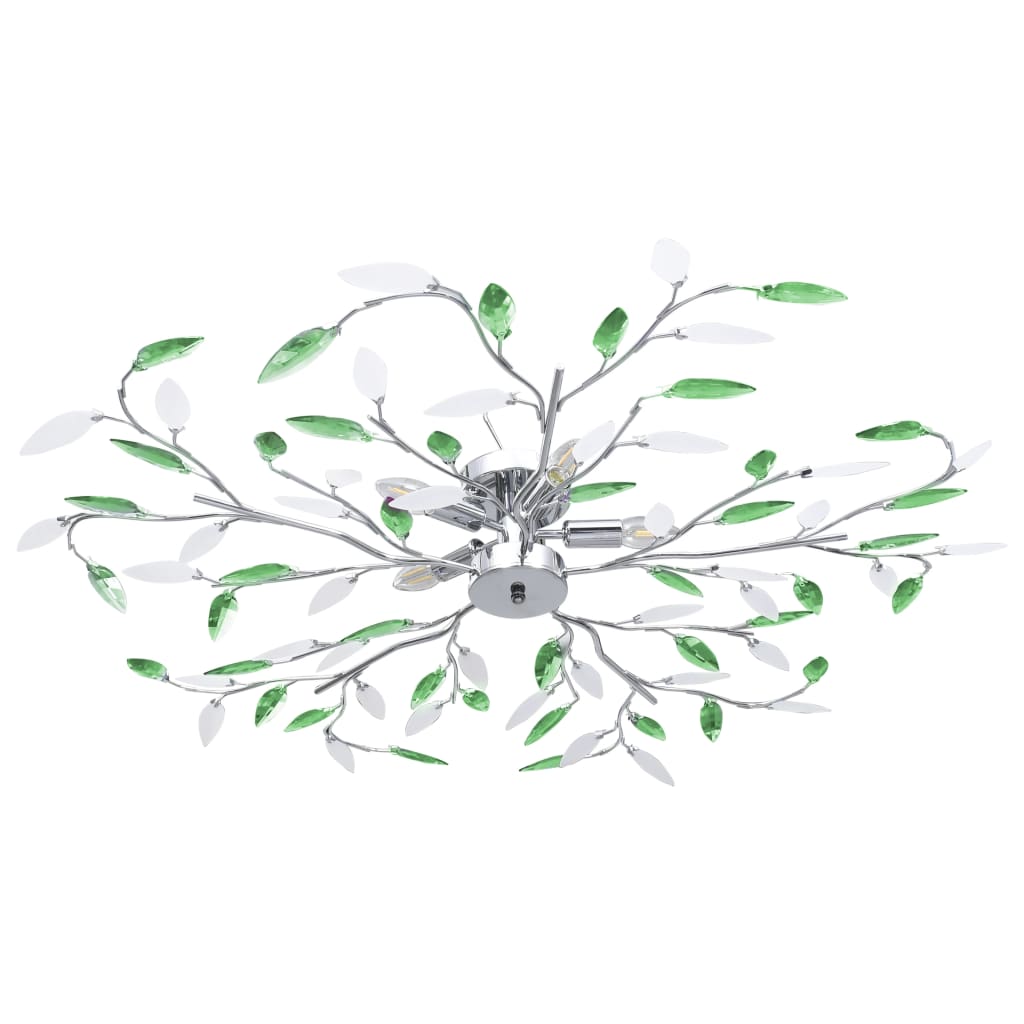 vidaXL Taklampe med akrylblader og armer for 5 E14-lyspærer grønn