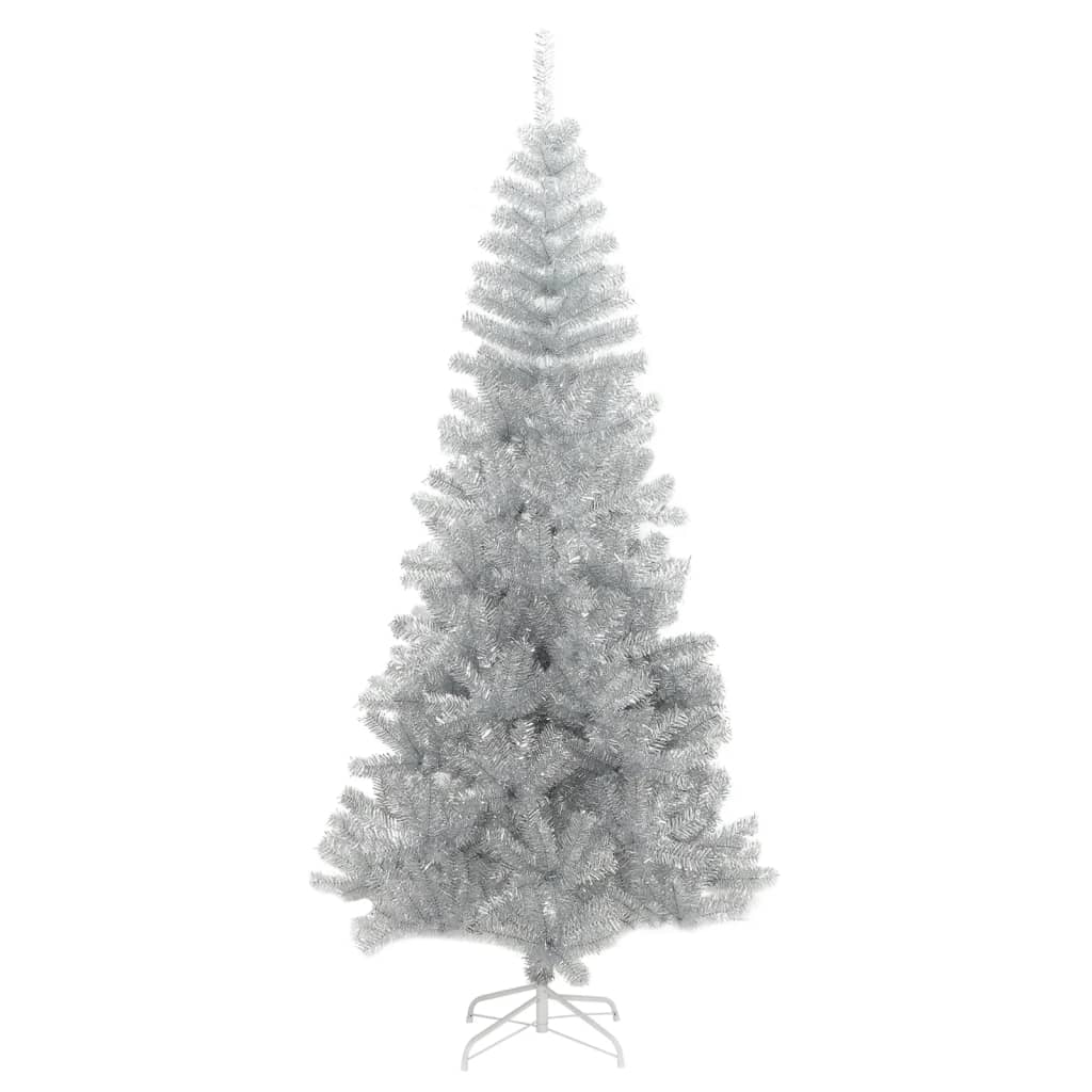 vidaXL Kunstig juletre med stativ sølv 240 cm PET