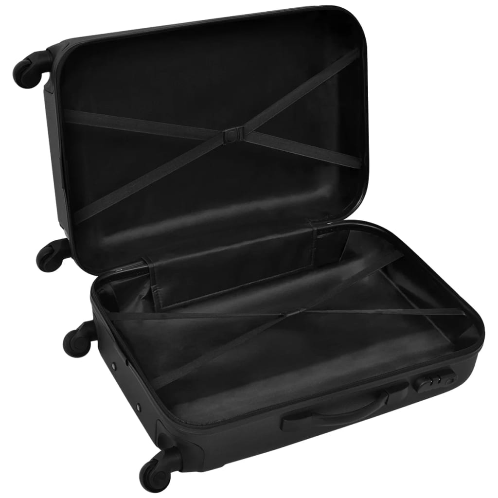 vidaXL Hard koffertsett 3 stk svart 45,5/55/66 cm