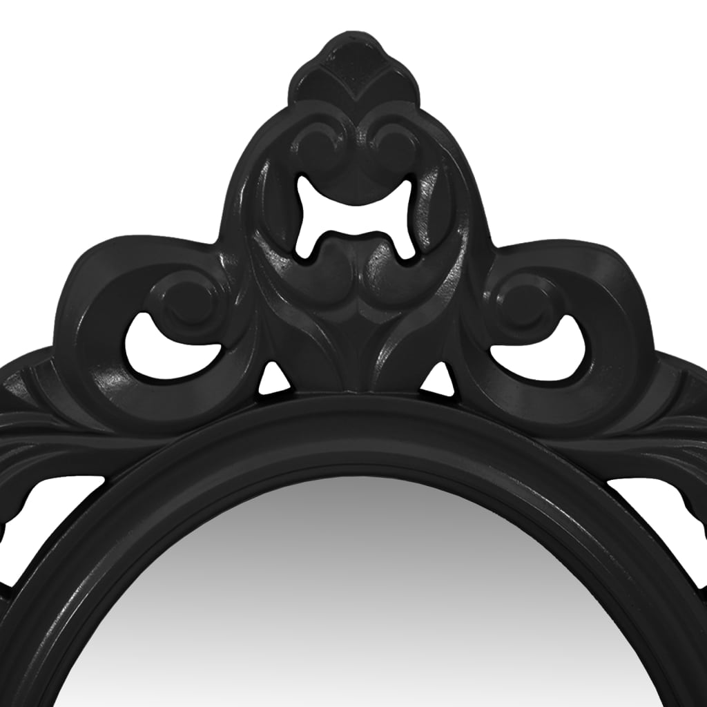 vidaXL Vegghyllesett for nøkler og smykker med speil og kroker svart