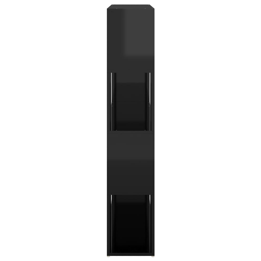 vidaXL Bokhylle/romdeler høyglans svart 100x24x124 cm