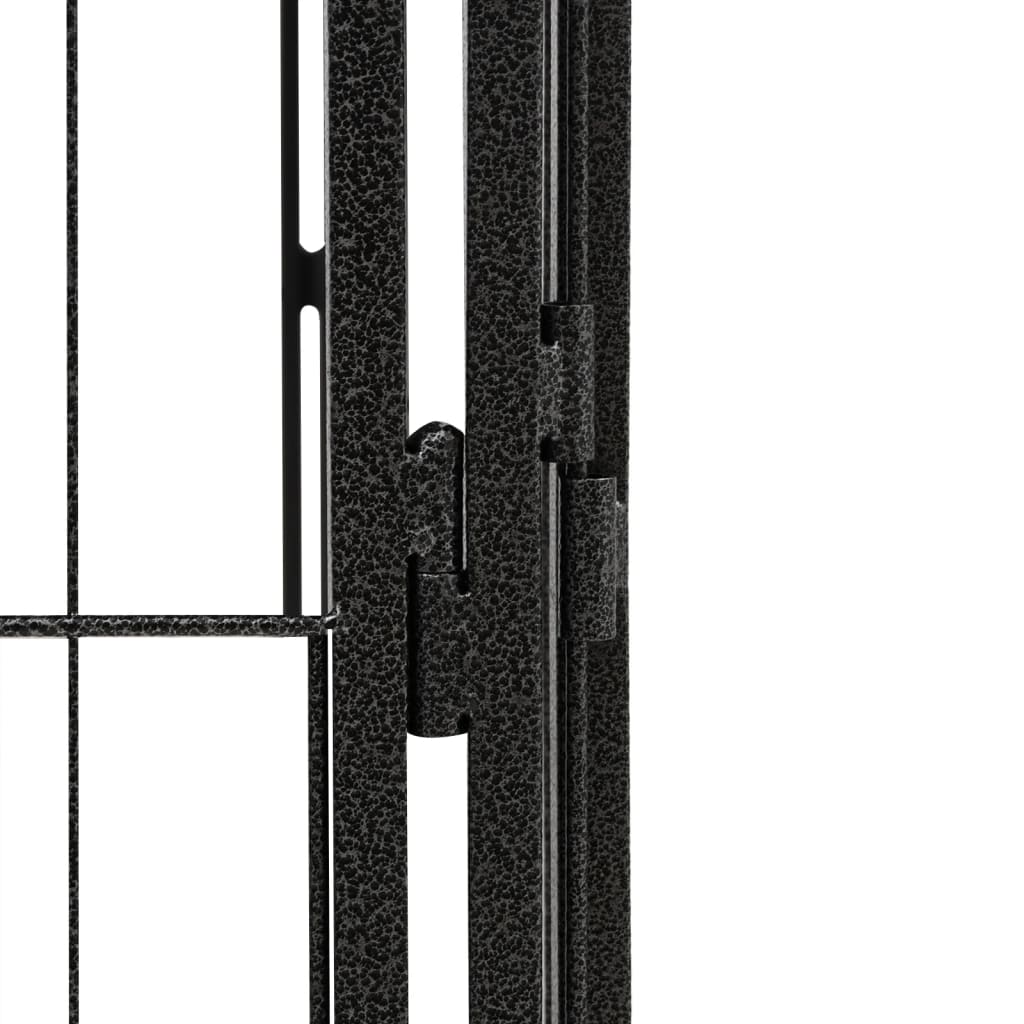 vidaXL Hundegrind med 40 paneler svart 100x50 cm pulverlakkert stål