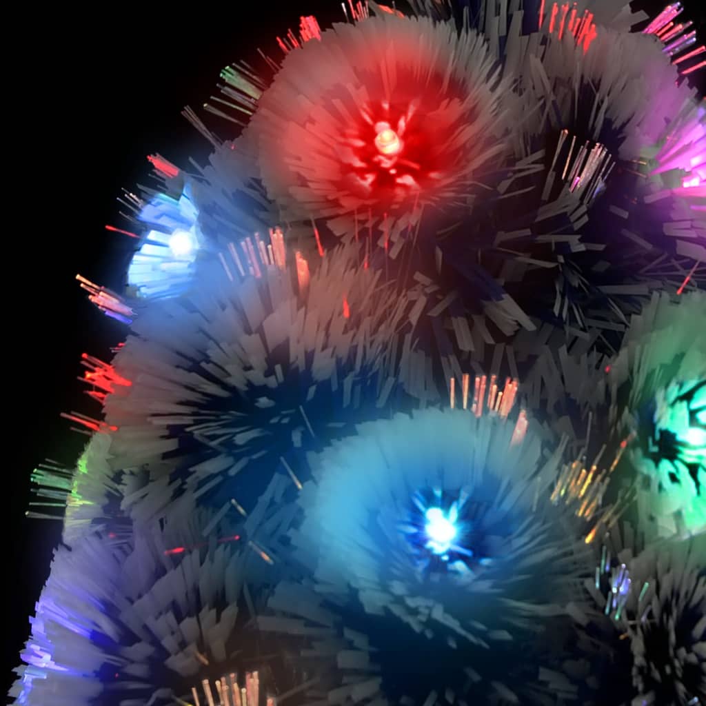 vidaXL Kunstig juletre med LED hvit og blå 180 cm fiberoptikk