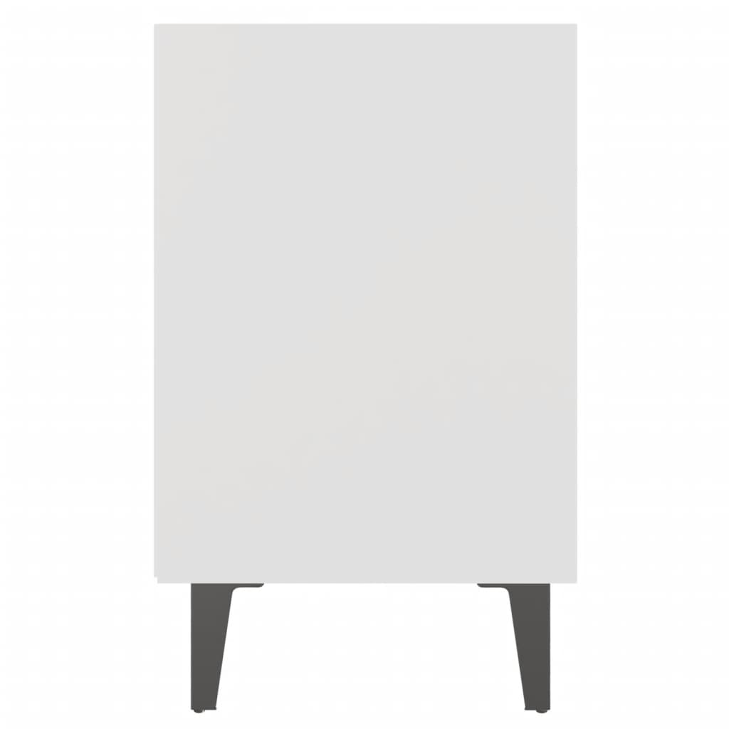 vidaXL Nattbord med metallben 2 stk hvit 40x30x50 cm