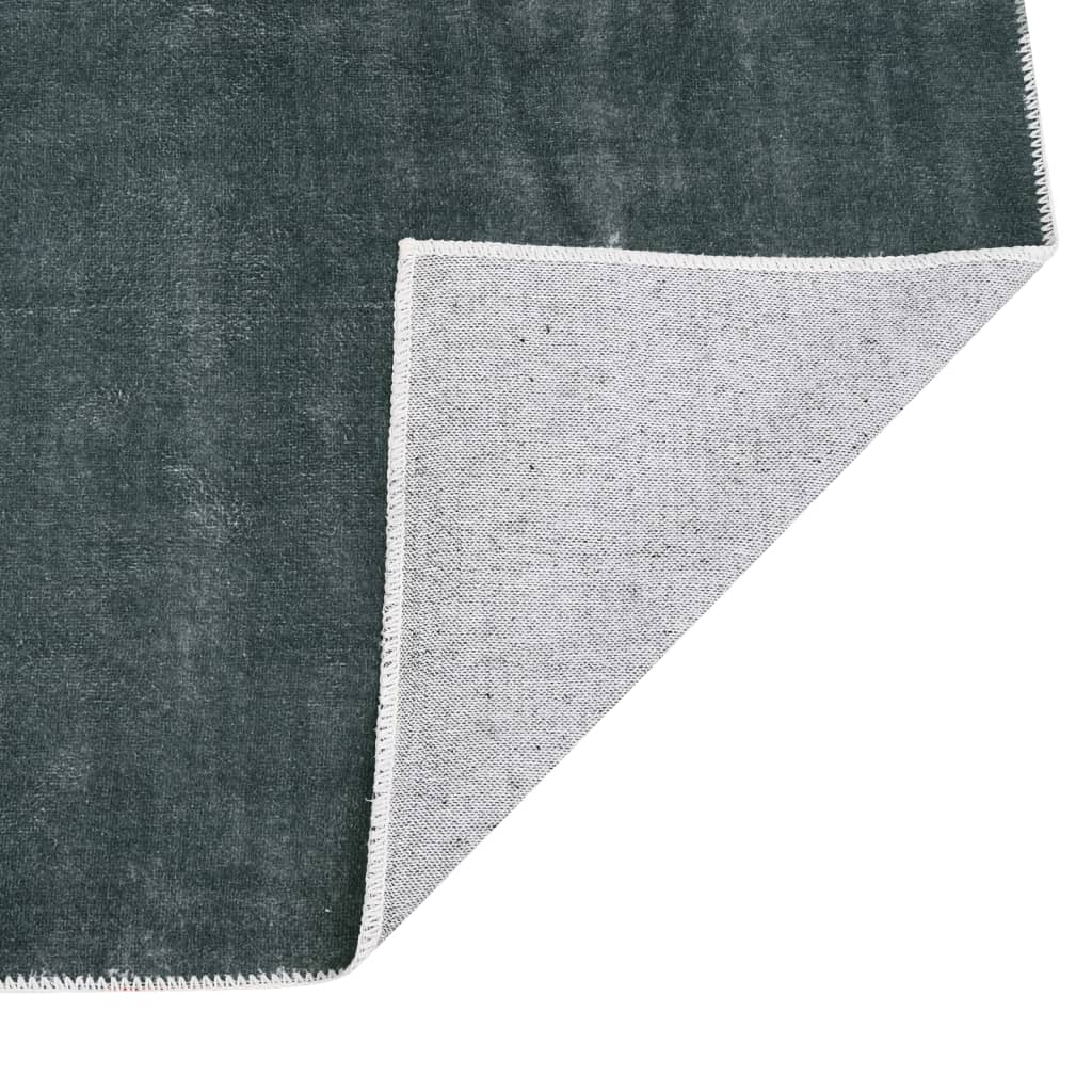 vidaXL Teppeløper vaskbar og sammenleggbar 100x400 cm grå polyester