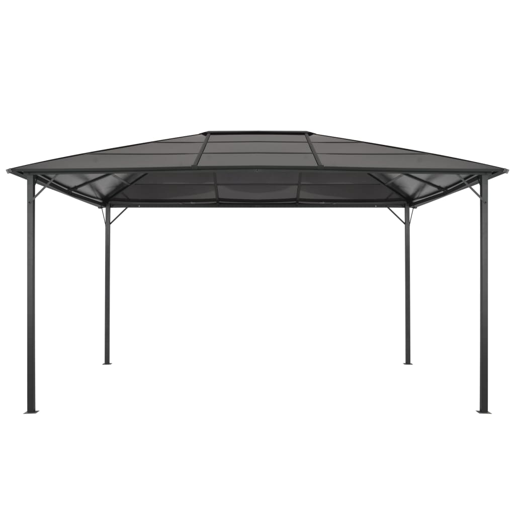 vidaXL Paviljong med tak aluminium 4x3x2,6 m svart