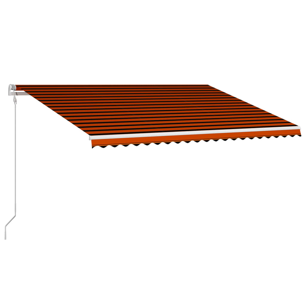 vidaXL Automatisk uttrekkbar markise 500x300 cm oransje og brun