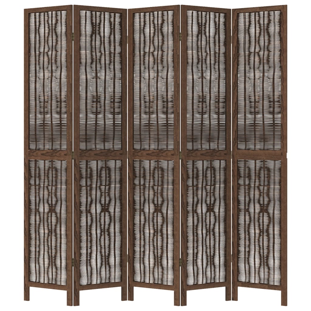 vidaXL Romdeler 5 paneler mørkebrun heltre keisertre
