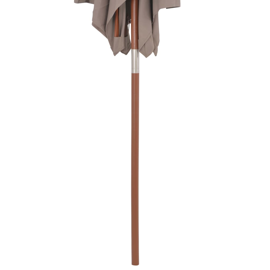 vidaXL Parasoll med trestang 150x200 cm gråbrun