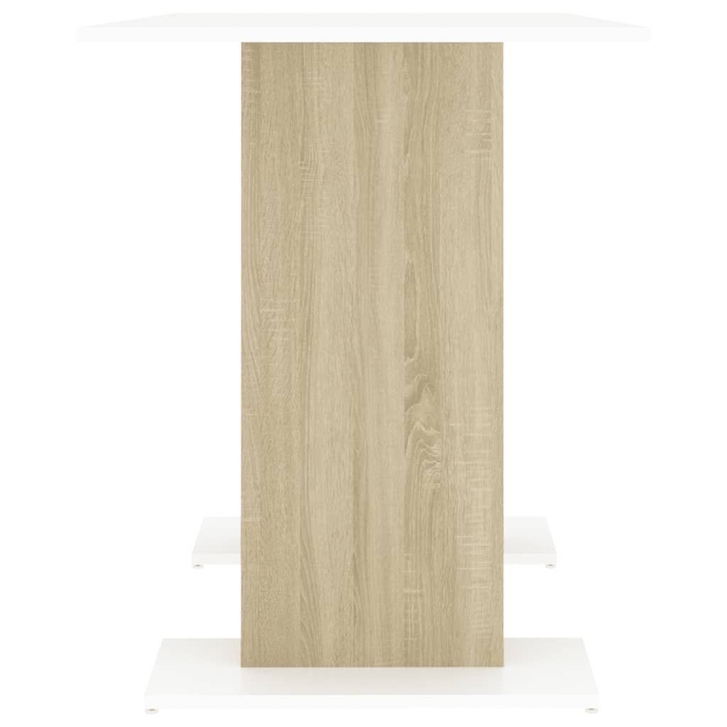 vidaXL Spisebord hvit og sonoma eik 110x60x75 cm sponplate