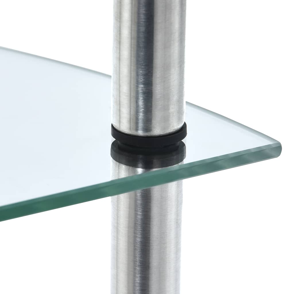 vidaXL Hylle 2 etasjer gjennomsiktig 30x30x47 cm herdet glass