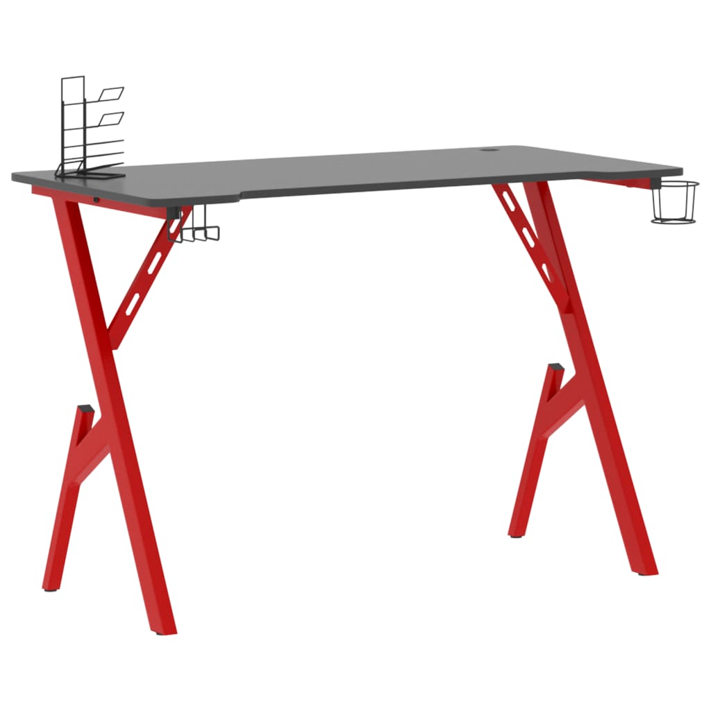 vidaXL Gamingbord med Y-formede ben svart og rødt 110x60x75 cm