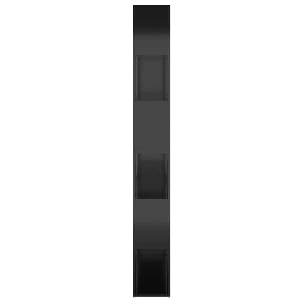 vidaXL Bokhylle/romdeler høyglans svart 100x24x188 cm