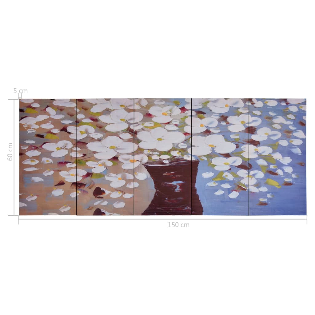vidaXL Lerretsbilde blomster i vase flerfarget 150x60 cm