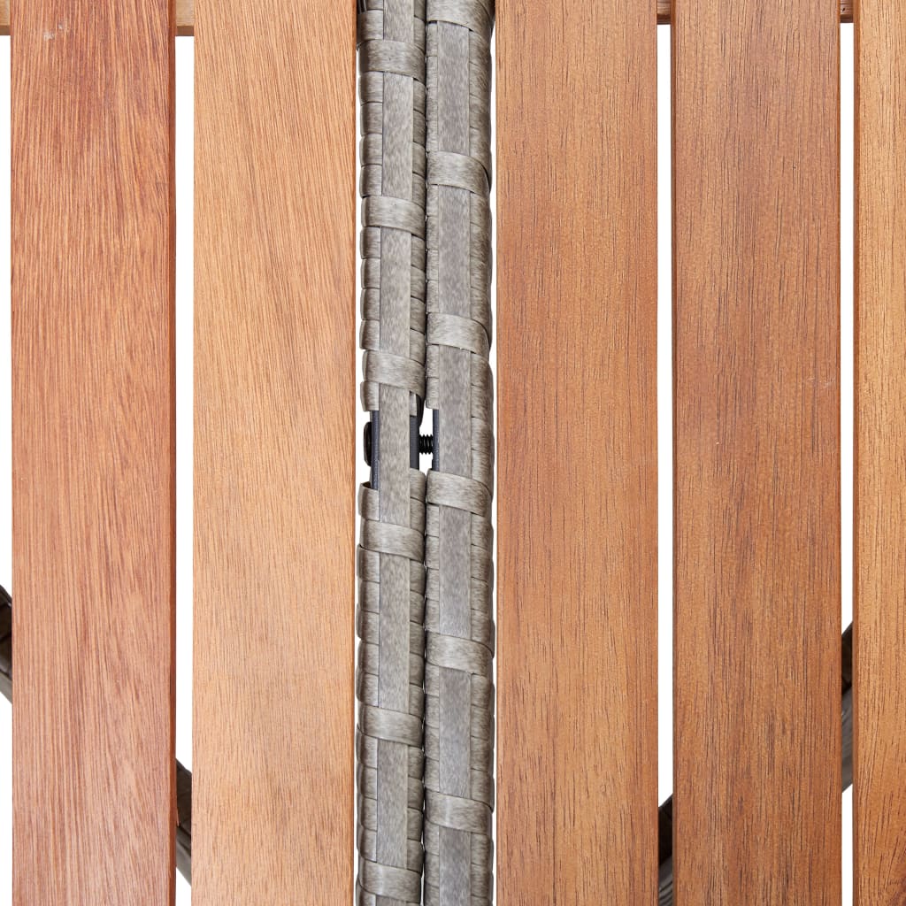vidaXL Hagebord grå 115x74 cm polyrotting og akasietre