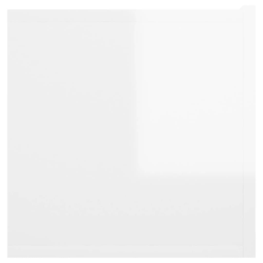 vidaXL Hengende TV-benker 3 stk høyglans hvit 60x30x30 cm
