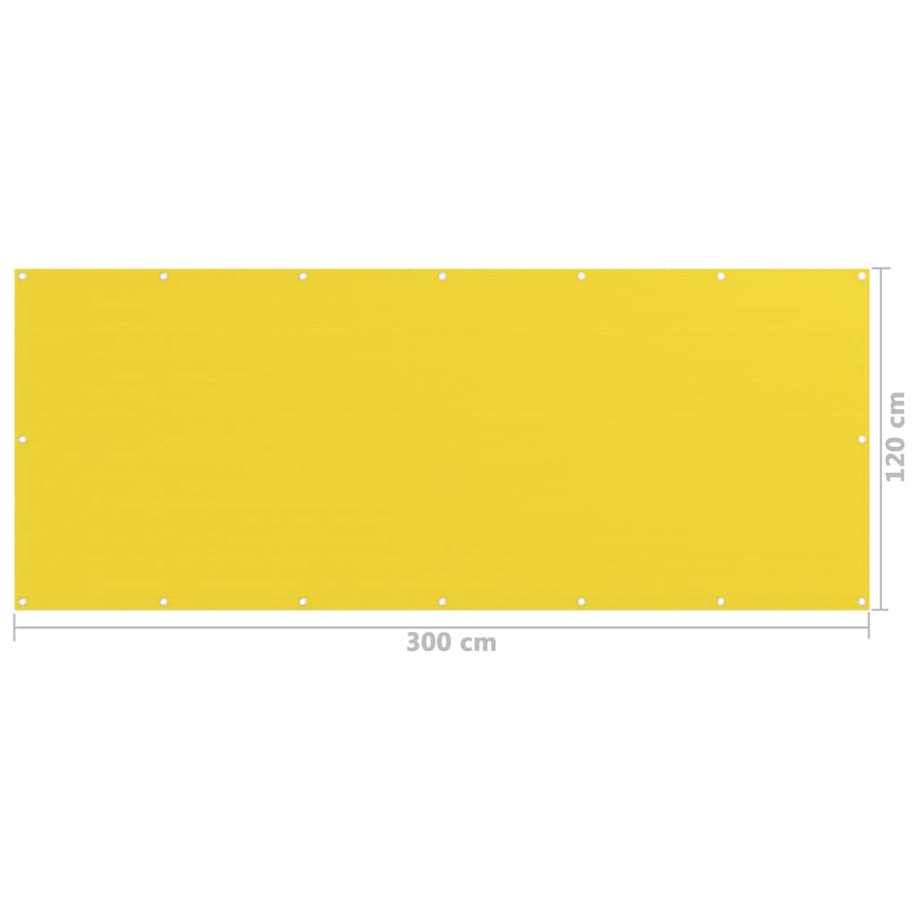 vidaXL Balkongskjerm gul 120x300 cm HDPE