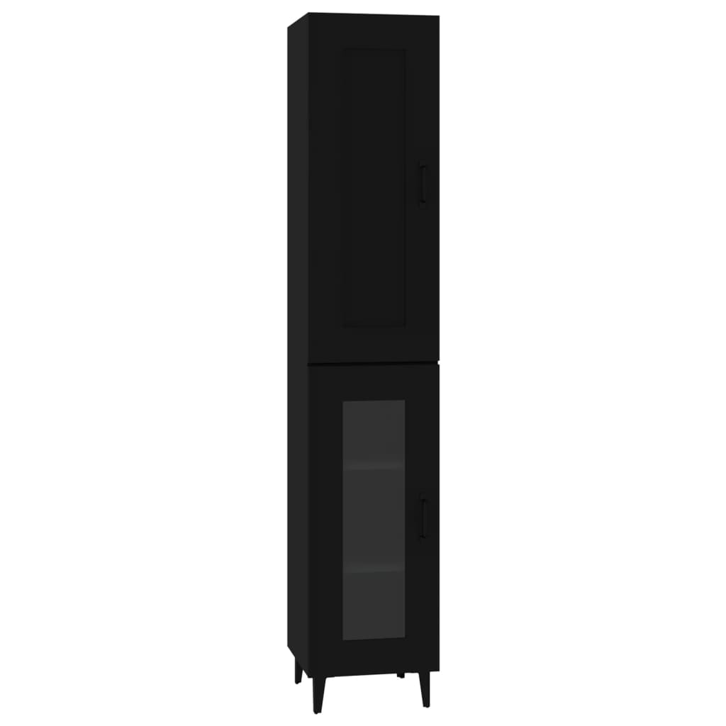 vidaXL Highboard svart 35x34x180 cm konstruert tre