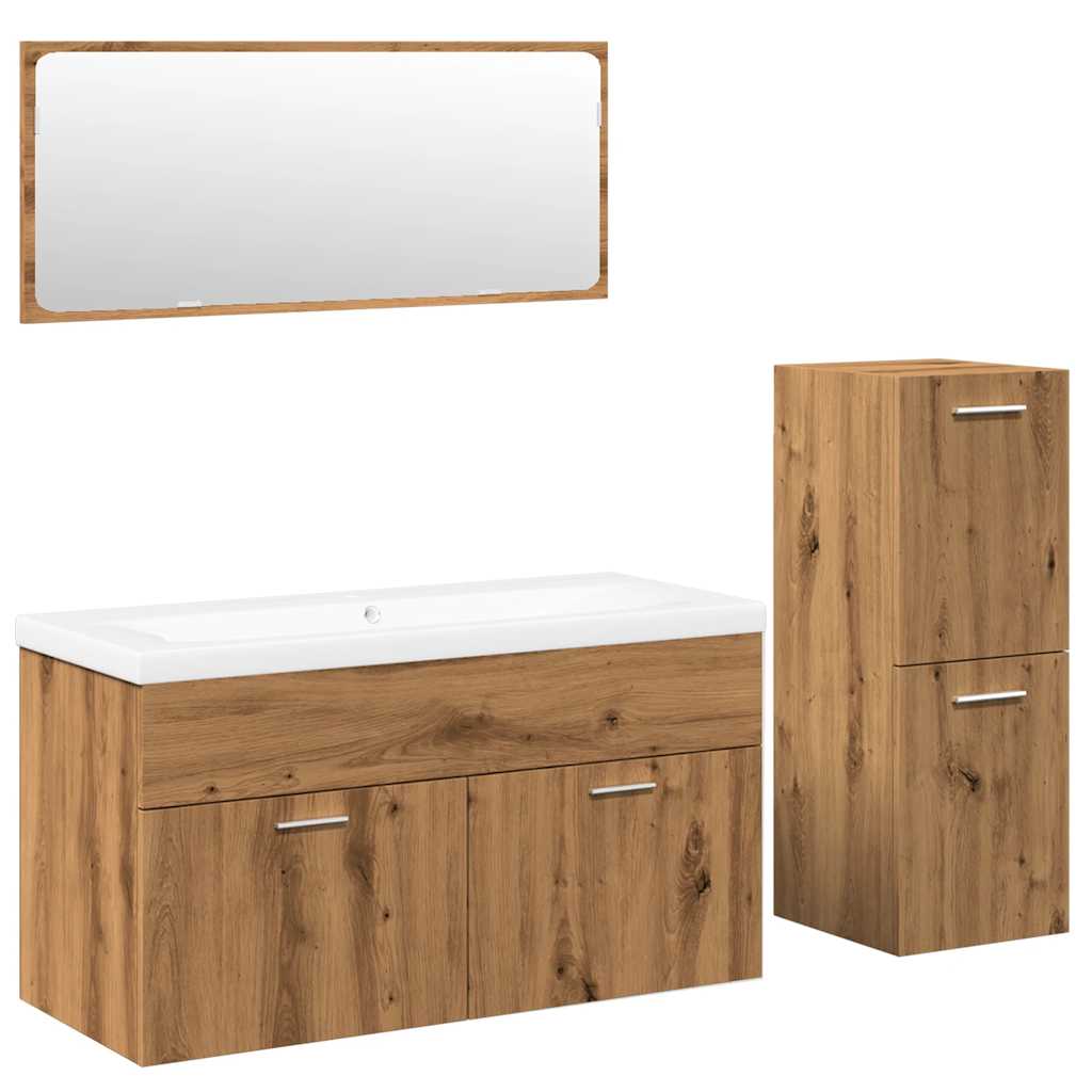 Baderomsskap Artisan Eik 30X30X179 Cm Konstruert Tre