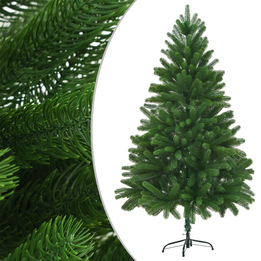 vidaXL Forhåndsbelyst kunstig juletre med kulesett 180 cm grønn