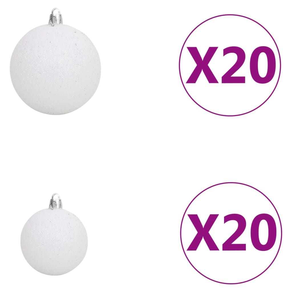 vidaXL Forhåndsbelyst kunstig juletre med kulesett LED 400 cm hvit