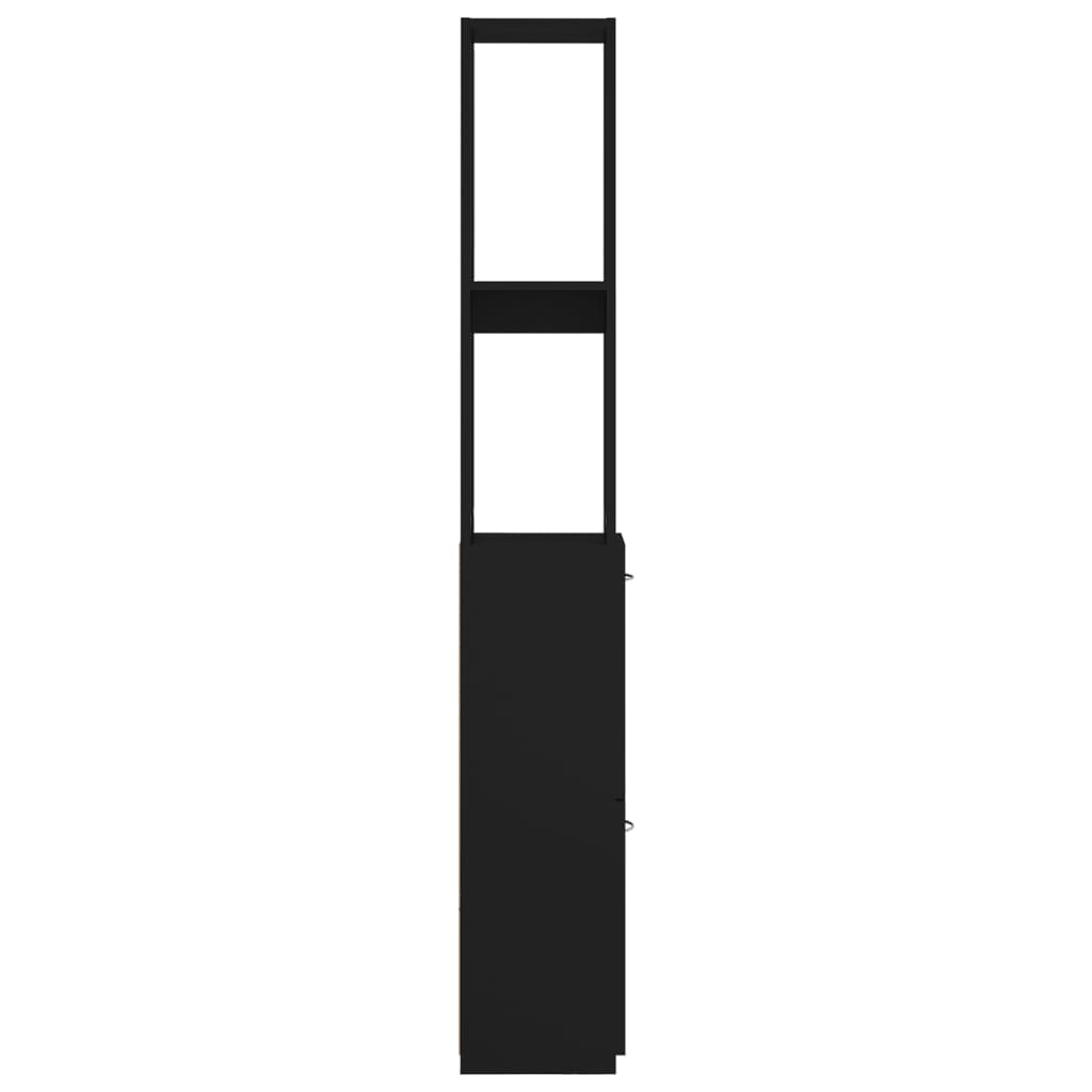 vidaXL Baderomsskap svart 25x26,5x170 cm konstruert tre