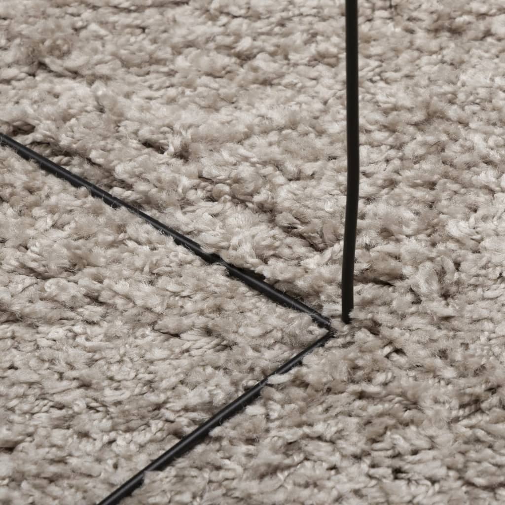 vidaXL Tykt teppe PAMPLONA høy luv moderne beige 200x200 cm