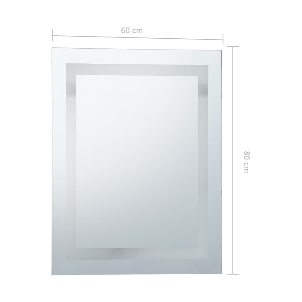 vidaXL LED-speil til bad med berøringssensor 60x80 cm