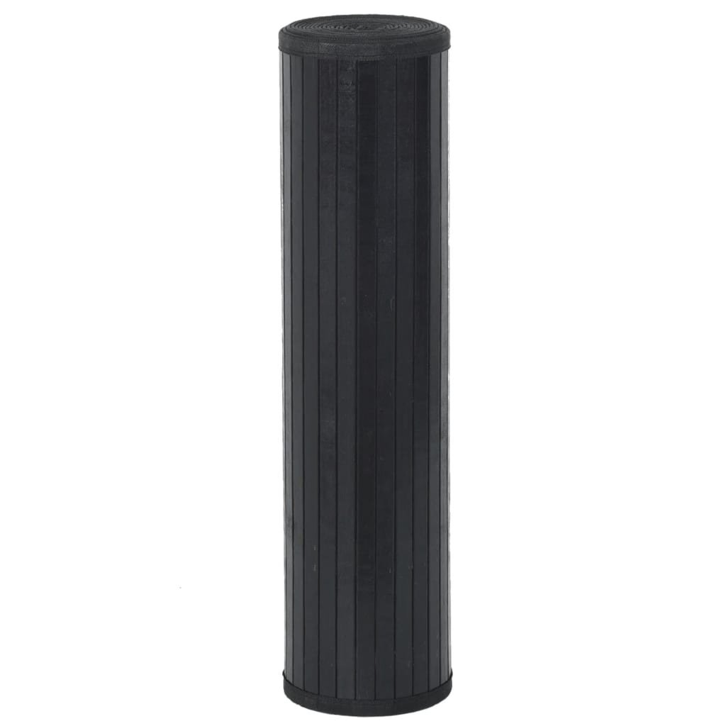 vidaXL Teppe rektangulært svart 60x100 cm bambus
