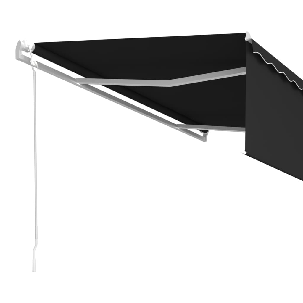 vidaXL Automatisk uttrekkbar markise med rullegardin 5x3 m antrasitt