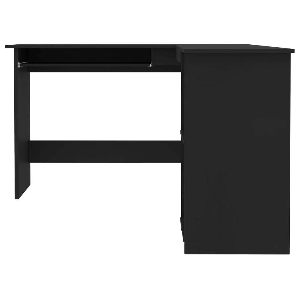 vidaXL L-formet skrivebord svart 120x140x75 cm konstruert tre