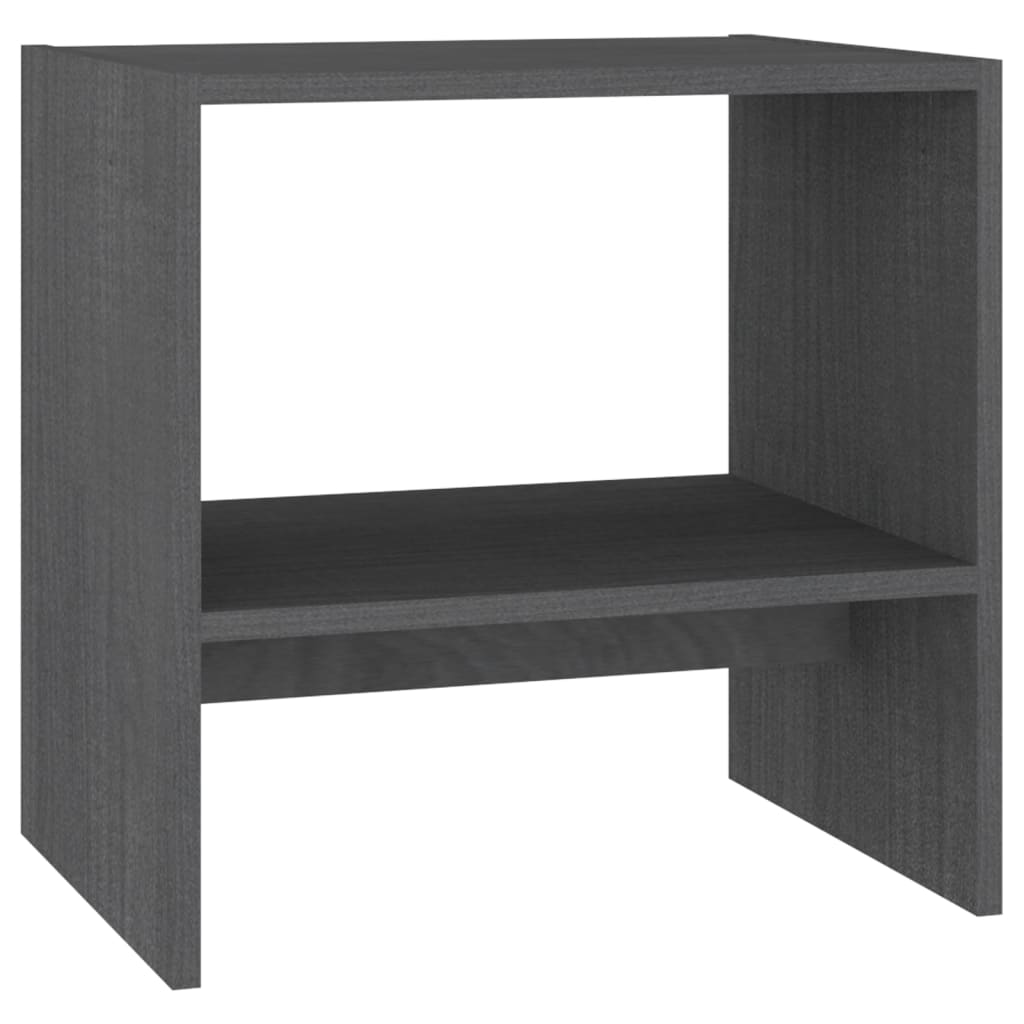 vidaXL Nattbord grå 40x30,5x40 cm heltre furu