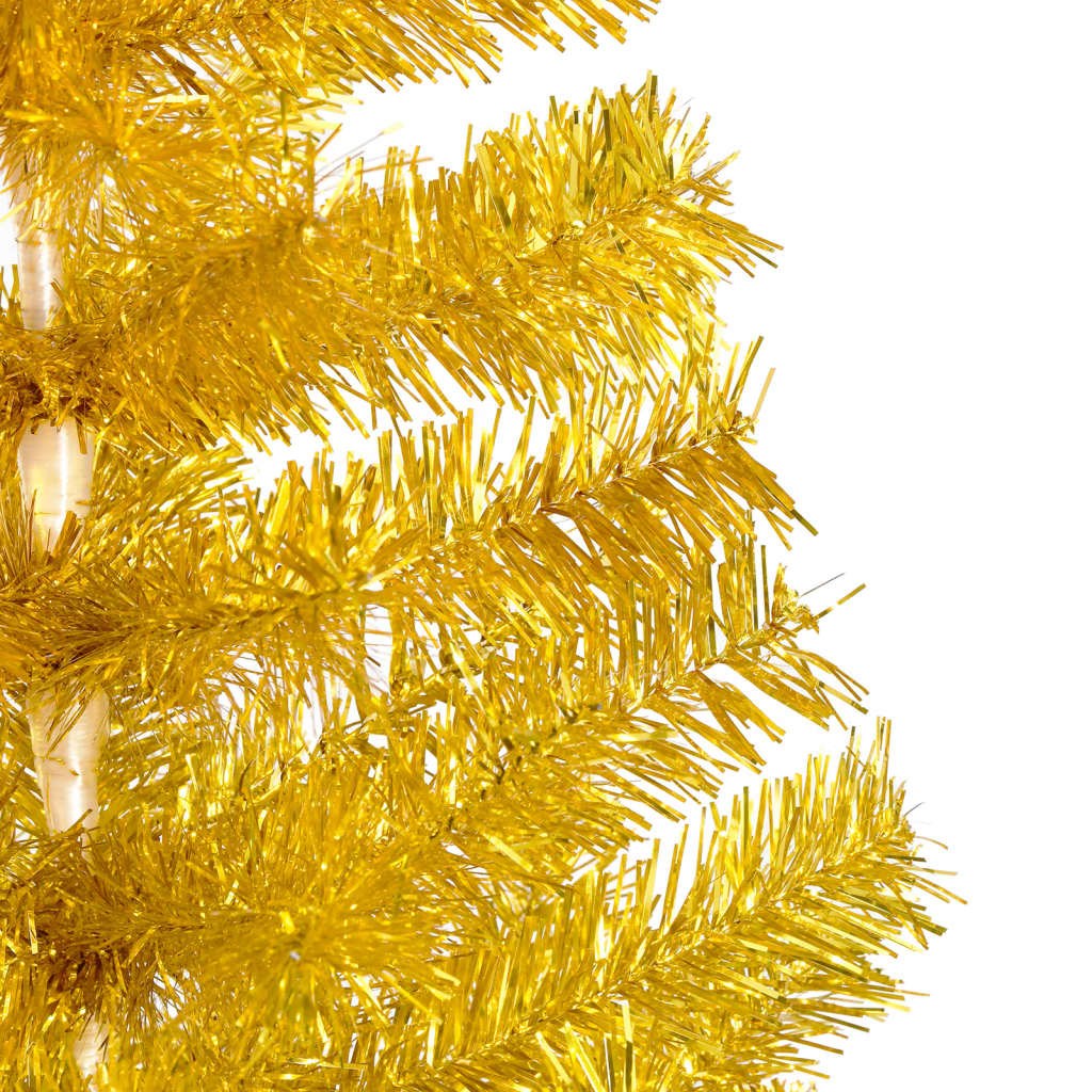 vidaXL Kunstig juletre med LED og stativ 210 cm PET gull