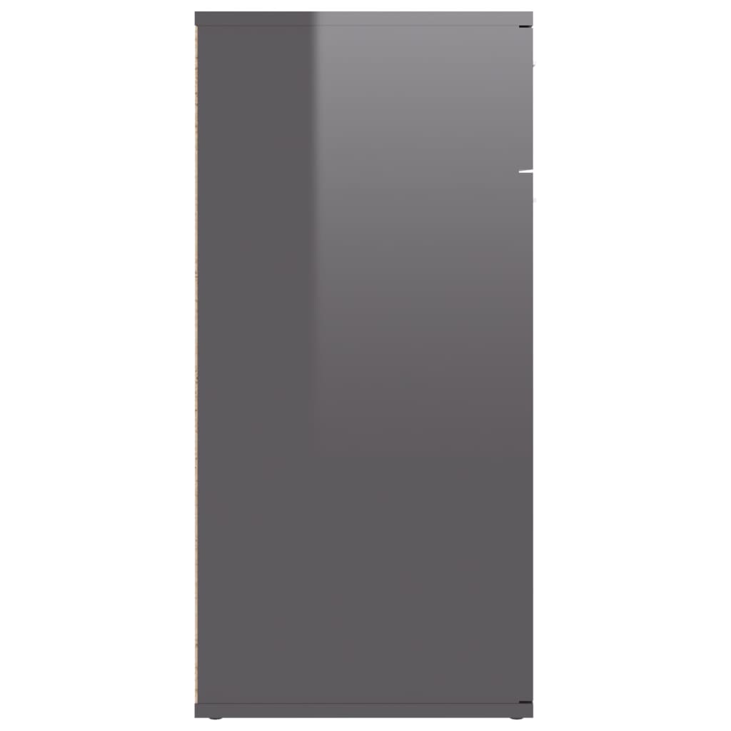 vidaXL Skjenk høyglans grå 80x36x75 cm sponplate