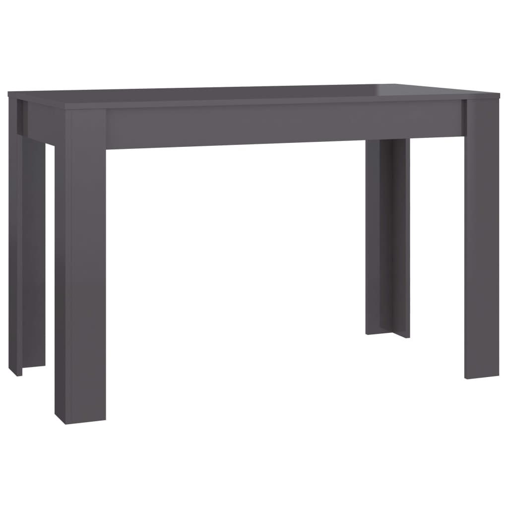 vidaXL Spisebord høyglans grå 120x60x76 cm sponplate