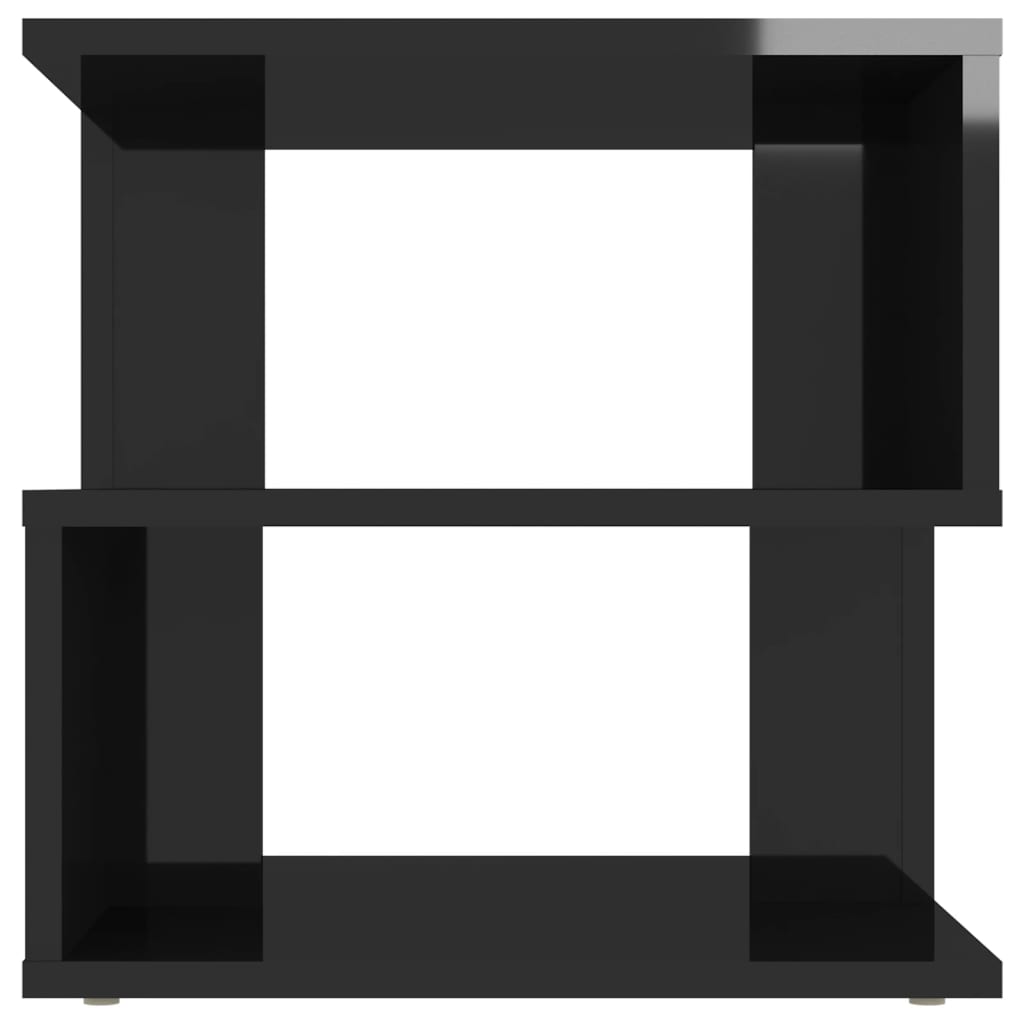 vidaXL Sidebord høyglans svart 40x40x40 cm sponplate